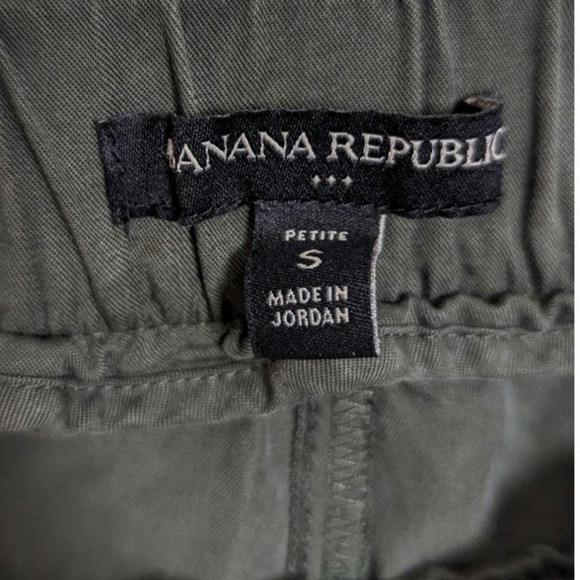 Banana Republic Green Cargo Style Pull On Jogger Pants Large Pocket Small - Picture 8 of 8